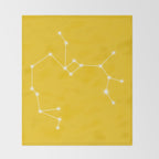 Sagittarius Zodiac Star Constellation Line Art Bright Yellow Throw Blanket Gallery Image 2
