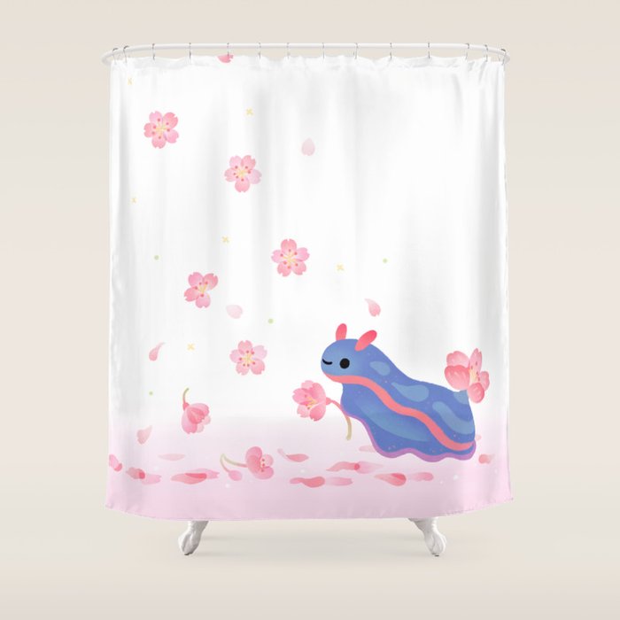 Cherry blossom slug Shower Curtain Gallery Image 1
