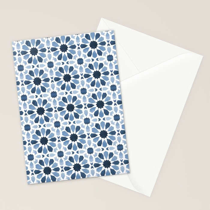 Watercolor Zellige Harmony Stationery Card Gallery Image 2