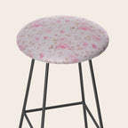 Modern Vintage Blush Pink  Romantic Floral Pattern Stool Gallery Image 2