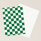 Checkered (Dark Green & White Pattern) Stationery Card Gallery Image 2