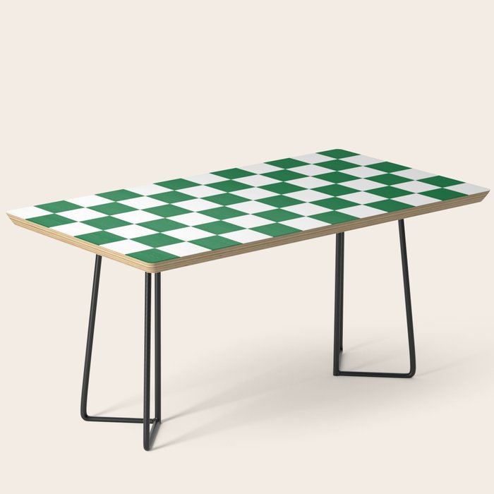 Checkered (Dark Green & White Pattern) Coffee Table Gallery Image 1