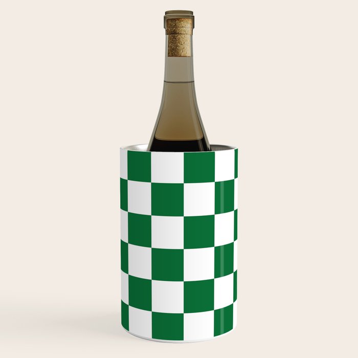 Checkered (Dark Green & White Pattern) Wine Chiller Gallery Image 3