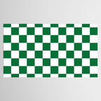 Checkered (Dark Green & White Pattern) Tablecloth Gallery Image 2