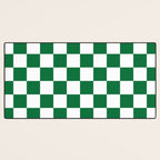 Checkered (Dark Green & White Pattern) Desk Mat Gallery Image 3