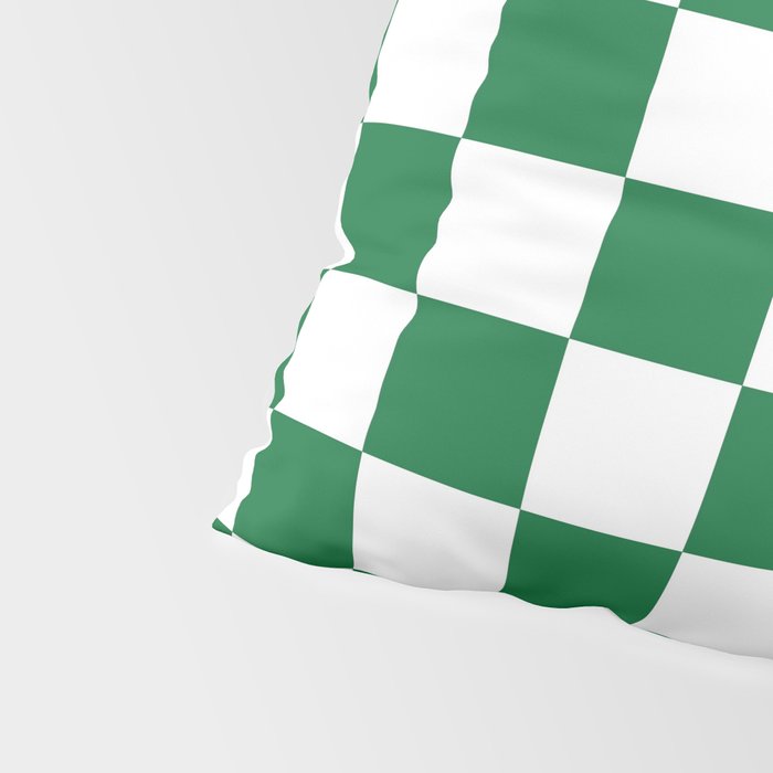 Checkered (Dark Green & White Pattern) Pillow Sham Gallery Image 4