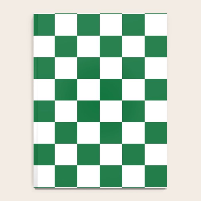 Checkered (Dark Green & White Pattern) Notebook Gallery Image 4