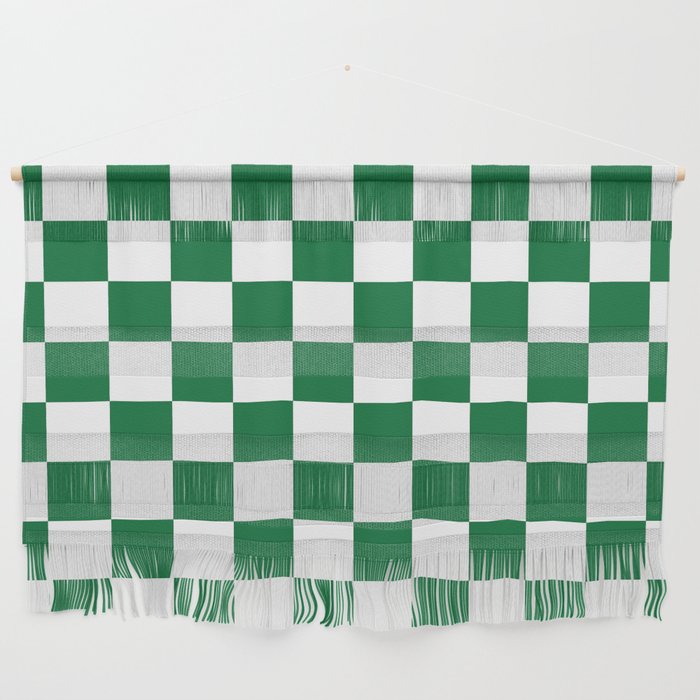 Checkered (Dark Green & White Pattern) Wall Hanging Gallery Image 1