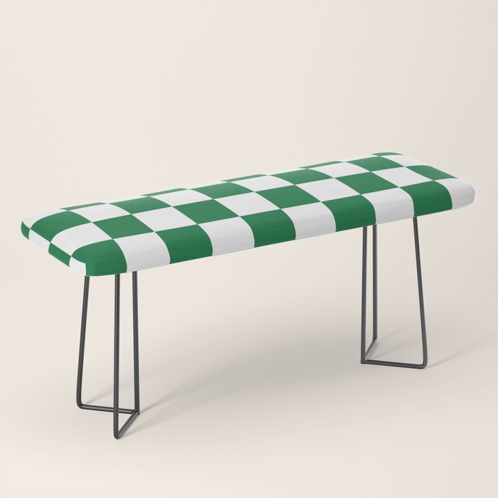 Checkered (Dark Green & White Pattern) Bench Gallery Image 1