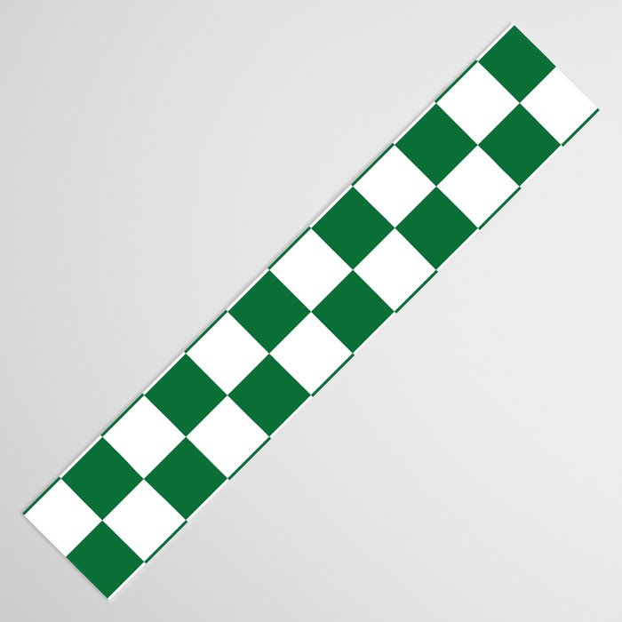 Checkered (Dark Green & White Pattern) Table Runner Gallery Image 3