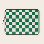 Checkered (Dark Green & White Pattern) Laptop Sleeve Gallery Image 1