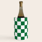Checkered (Dark Green & White Pattern) Wine Chiller Gallery Image 1