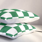 Checkered (Dark Green & White Pattern) Pillow Sham Gallery Image 3