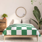 Checkered (Dark Green & White Pattern) Comforter Gallery Image 3