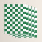 Checkered (Dark Green & White Pattern) Wrapping Paper Gallery Image 3