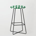 Checkered (Dark Green & White Pattern) Stool Gallery Image 1