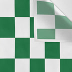 Checkered (Dark Green & White Pattern) Wall Tapestry Gallery Image 3