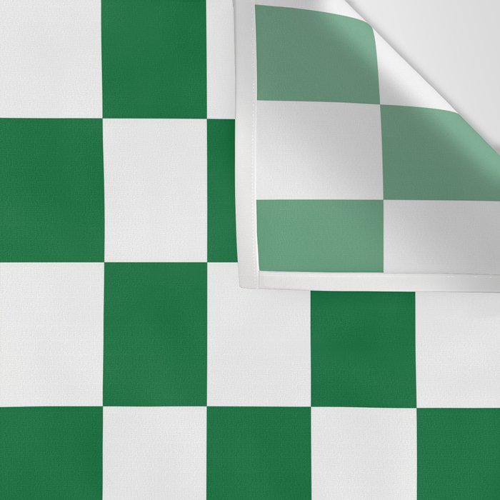 Checkered (Dark Green & White Pattern) Wall Tapestry Gallery Image 3