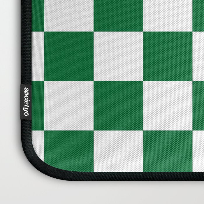 Checkered (Dark Green & White Pattern) Laptop Sleeve Gallery Image 3
