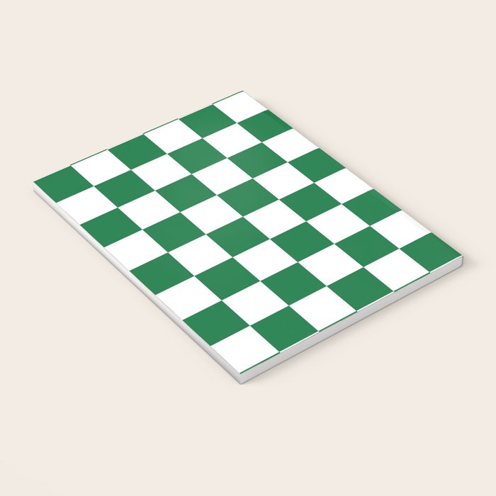 Checkered (Dark Green & White Pattern) Notebook Gallery Image 3