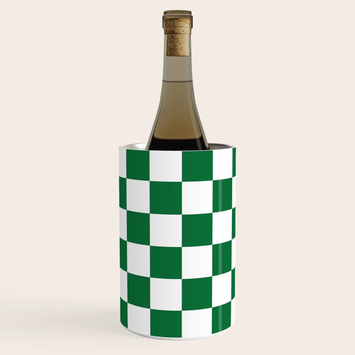 Checkered (Dark Green & White Pattern) Wine Chiller Gallery Image 2