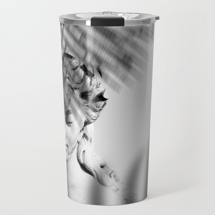 Shadowy Woman - Black and White Photography Travel Mug Gallery Image 1
