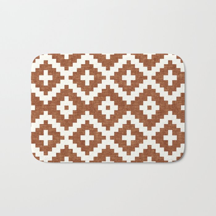 woven aztec geometric - ginger orange Bath Mat Gallery Image 1