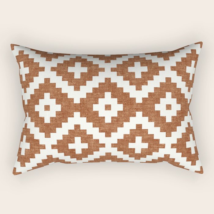 woven aztec geometric - ginger orange Rectangular Pillow Gallery Image 1