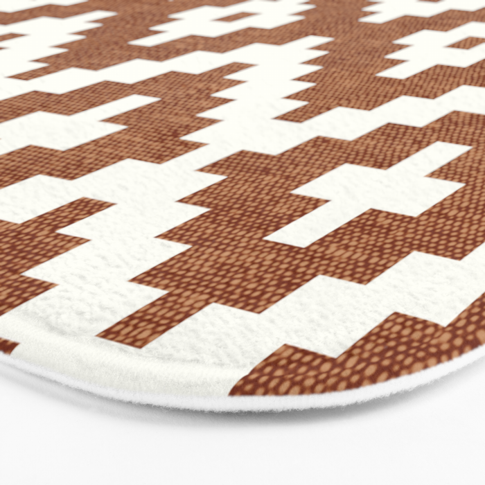 woven aztec geometric - ginger orange Bath Mat Gallery Image 3