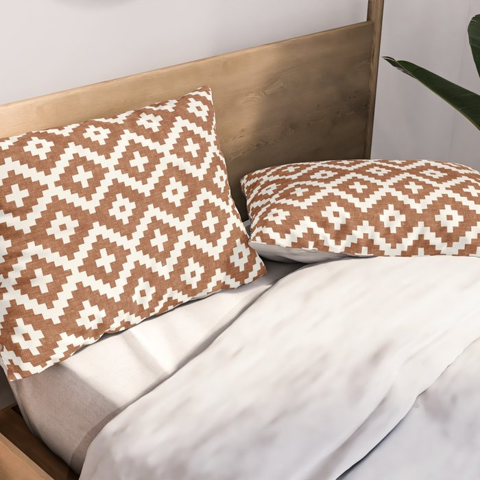woven aztec geometric - ginger orange Pillow Sham Gallery Image 2