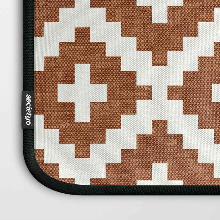 woven aztec geometric - ginger orange Laptop Sleeve Gallery Image 3