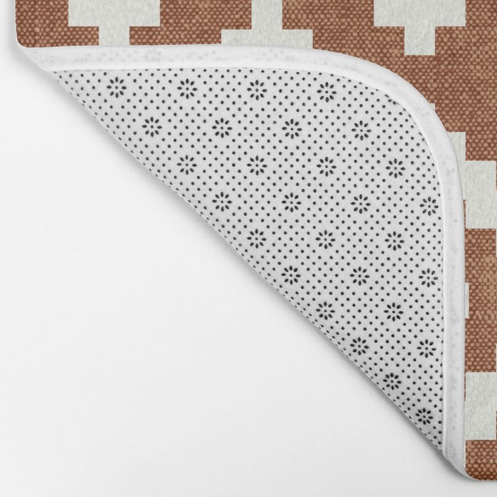 woven aztec geometric - ginger orange Bath Mat Gallery Image 2