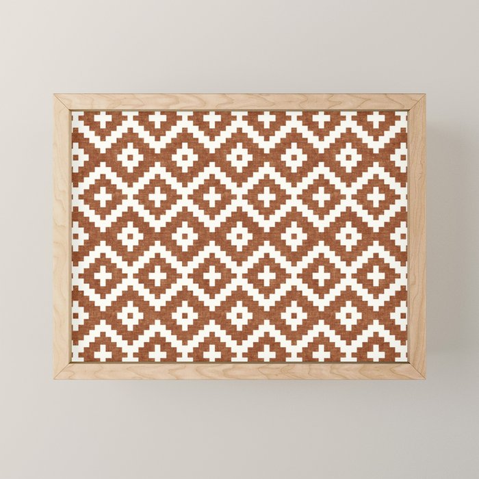 woven aztec geometric - ginger orange Mini Art Print Gallery Image 1
