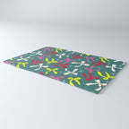 Festive Ribbons Pattern On Teal Rug Gallery Image 3