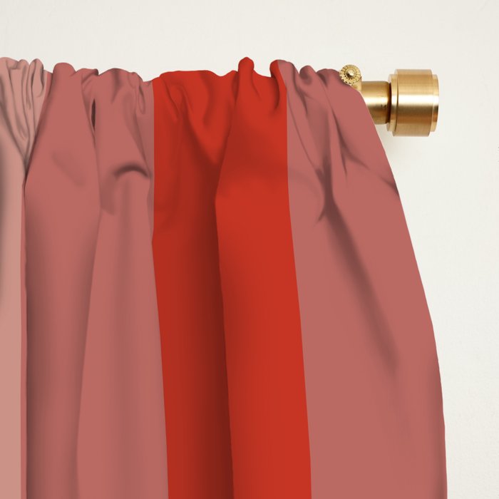 Retro Rose Pink Midcentury Stripes Patterned Window Curtain Gallery Image 2