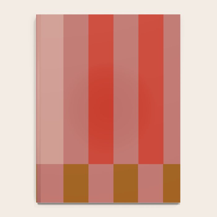 Retro Rose Pink Midcentury Stripes Patterned Notebook Gallery Image 4