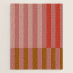 Retro Rose Pink Midcentury Stripes Patterned Jigsaw Puzzle Gallery Image 1