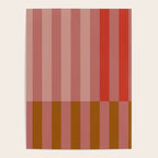 Retro Rose Pink Midcentury Stripes Patterned Poster Gallery Image 4