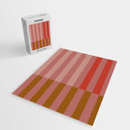 Retro Rose Pink Midcentury Stripes Patterned Jigsaw Puzzle Gallery Image 2