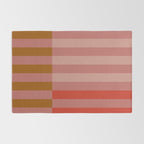 Retro Rose Pink Midcentury Stripes Patterned Rug Gallery Image 2