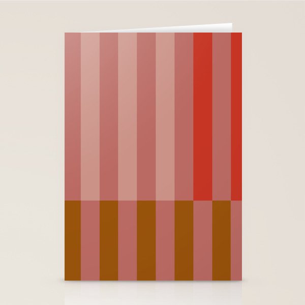Retro Rose Pink Midcentury Stripes Patterned Stationery Card Gallery Image 2