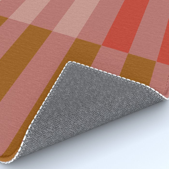 Retro Rose Pink Midcentury Stripes Patterned Rug Gallery Image 4
