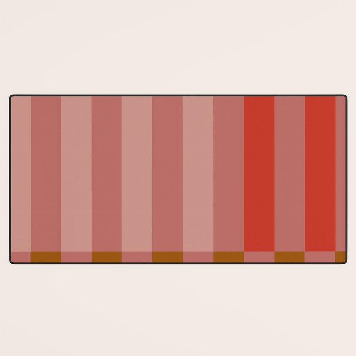 Retro Rose Pink Midcentury Stripes Patterned Desk Mat Gallery Image 3