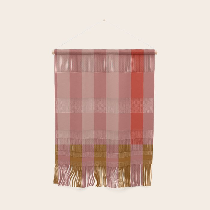 Retro Rose Pink Midcentury Stripes Patterned Wall Hanging Gallery Image 1