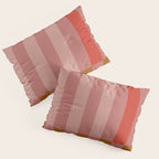 Retro Rose Pink Midcentury Stripes Patterned Pillow Sham Gallery Image 3