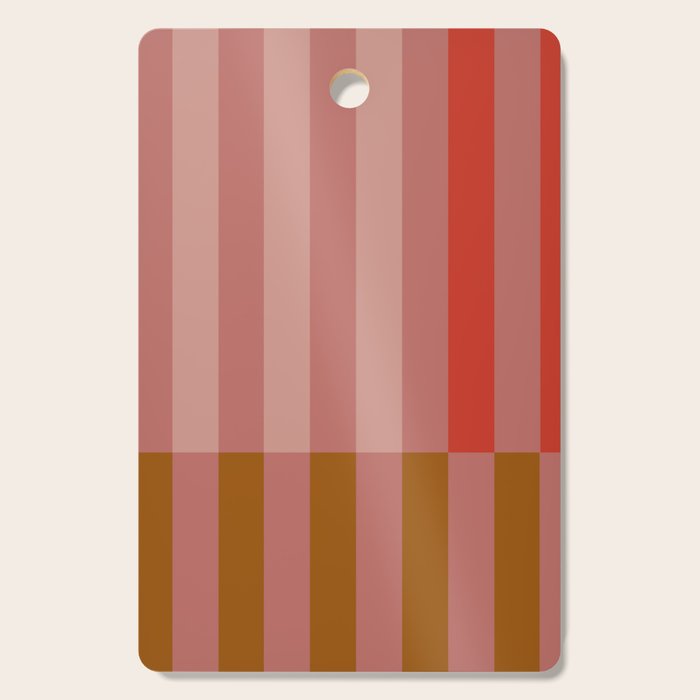 Retro Rose Pink Midcentury Stripes Patterned Cutting Board Gallery Image 1