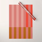 Retro Rose Pink Midcentury Stripes Patterned Wrapping Paper Gallery Image 1