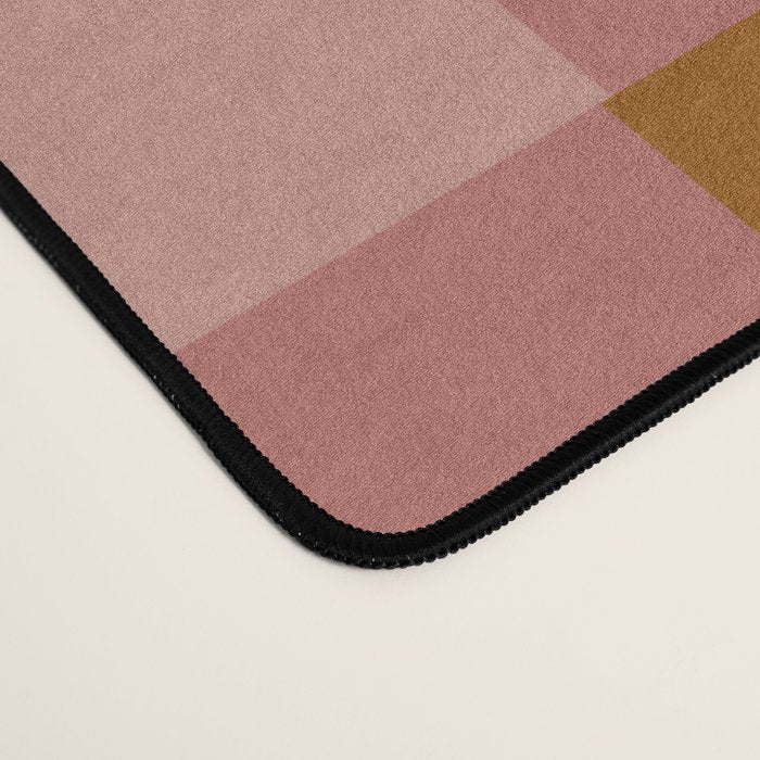 Retro Rose Pink Midcentury Stripes Patterned Desk Mat Gallery Image 4