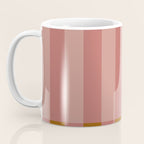 Retro Rose Pink Midcentury Stripes Patterned Coffee Mug Gallery Image 3