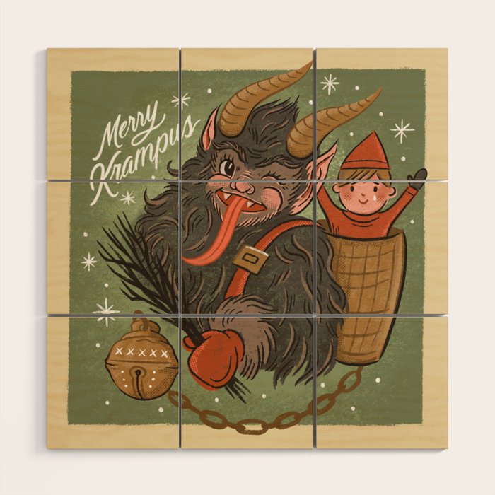 Merry Krampus Wood Wall Art Gallery Image 1